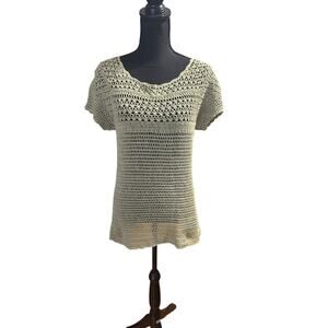 Chadwicks Green Crochet Layer Top with Scallop Hem – Boho Chic